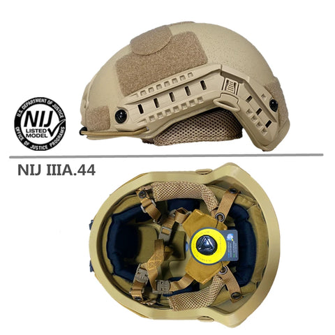 Male and female tactical high shear helmets, polyethylene bulletproof head protectors, with NIJ IIIA quick suspension pads