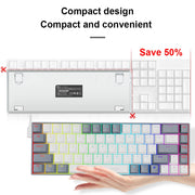 E-YOOSO Z686 RGB USB 60% Mini slim Mechanical Gaming Wired Keyboard Red Switch 68 Keys Russian Brazilian Portuguese for Compute