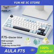 AULA F75 Mechanical Keyboard Wired/2.4G Wireless/Bluetooth RGB PBT 75% Layout OEM Profile Gasket Customized Pc Gaming Keyboard