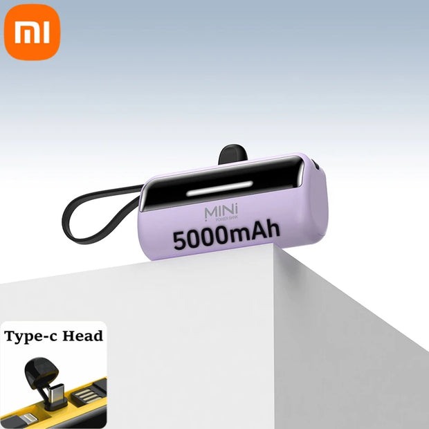 Xiaomi Mini Power Bank 5000mAh Capsule Power Bank PD20W Fast Charging External Battery Portable Battery for iPhone Android 2in1