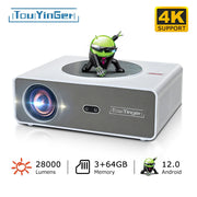 Touyinger Q11 Full Hd Android 12 Projector 4K 8K Movie Projector 28000 lumens 3+64G Projectors For Home Theater Game Devices