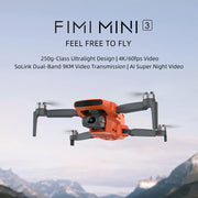 C0 FIMI MINI 3 Drone 4k Professional Camera GPS Brushless Quadcopter 2.4/5.8GHz 60fps AI Night Video 3-Axis Gimbal FPV RC Drone