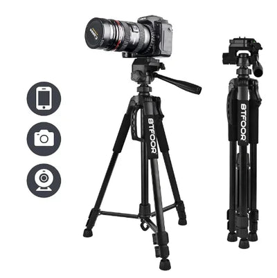 Phone Travel Self Tripod Aluminum Tall 55” 140CM Stand With Quick Plates Mount Pan Head For Canon Nikon DSLR SLR Digital Camera