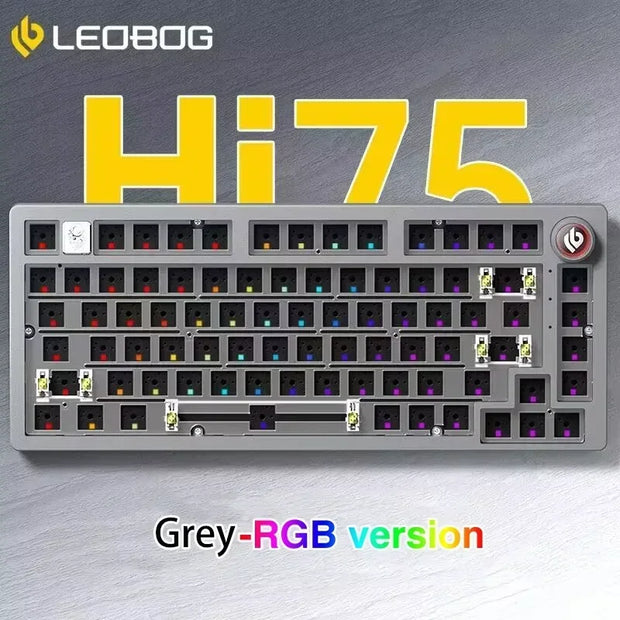 LEOBOG Hi75 Hot-Swap 81-Key E-sport Gaming Mechanical Keyboard Aluminum Alloy Barebones RGB Backlighting Gasket-Mounted Custom