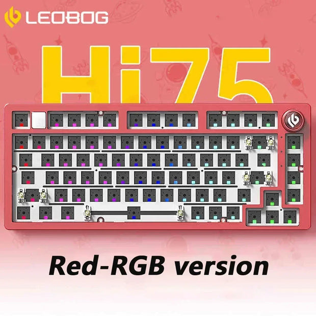 LEOBOG Hi75 Hot-Swap 81-Key E-sport Gaming Mechanical Keyboard Aluminum Alloy Barebones RGB Backlighting Gasket-Mounted Custom