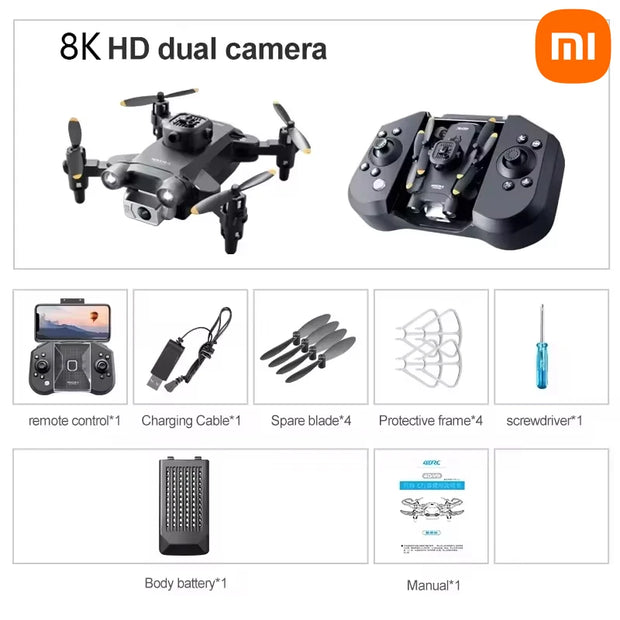 Xiaomi V2 Mini Drone Professional HD Camera 5G Wifi FPV Air Pressure Altitude Hold Foldable Quadcopter RC Drone Toys New UAV