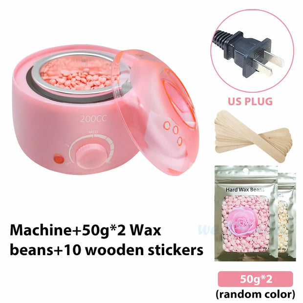 200CC Wax Heater Warmer Hair Removal Machine For Hand Foot Body SPA Epilator Paraffin Wax Pot +Wax Beans + Wood Sticks