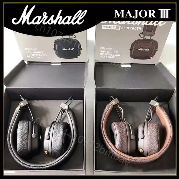 Marshall Major III 3 Wireless/Wired Headphones with Mic Deep Bass Gaming Earphones Folding Sports Rock Music Bluetooth Headset