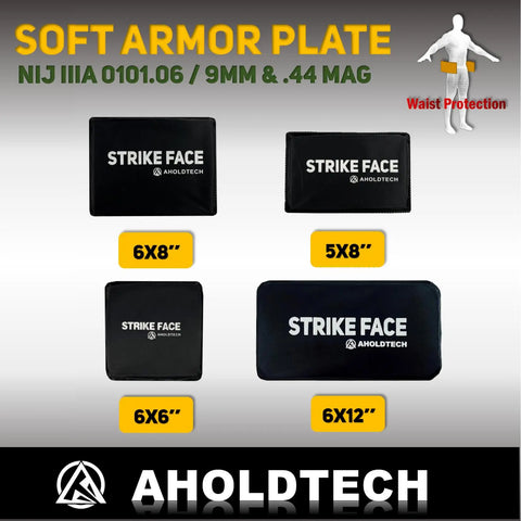 Aholdtech Self Defense NIJ IIIA 3A Side Soft Bulletproof Plate Ballistic Vest Waist Ballistic Plate Armor Panel 6x8 6x6 5x8 6x12