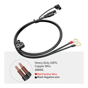 12-24V 18AWG SAE 2 Pin Quick Disconnect To O Ring Terminal Harness Connecter Cord Connector Cable for Battery Charger