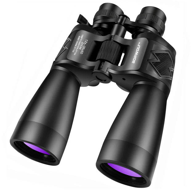 Borwolf 12-36X60 Binoculars BAK4 Prism FMC Optical Lens High Power Hunting Birdwatching Light night vision telescope