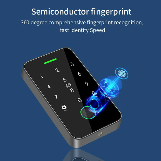 Dual RFID 125Khz+13.56MHz NFC Tuya Outdoor Fingerprint Access Control Keypad IP67 Waterproof Biometrics Door Opener with Gateway