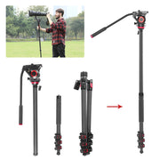 miliboo MUFP Carbon Fiber Lightweight Tripod Stand for Digital DSLR Camera 4 Section with Built-in Leveling Base 15° Tilt