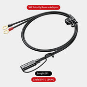 12-24V 18AWG SAE 2 Pin Quick Disconnect To O Ring Terminal Harness Connecter Cord Connector Cable for Battery Charger