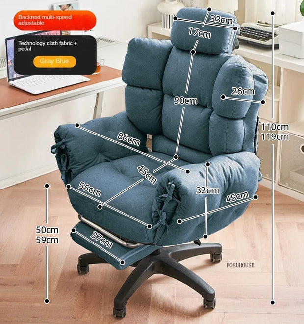 Velvet Lazy Office Chair for Bedroom Nordic Backrest Lift and Swivel Chairs Creative Comfortable Office Chairs for Gaming Room