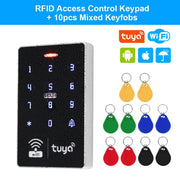 IP68 Waterproof WiFi Tuya Access Control System Keypad RFID Keyboard APP Remote Unlocking  Wiegand Output 125KHz and 13.56MHz