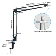 Overhead Tripod Mount for DSLR Camera Desktop Articulating Arm for Canon Nikon Sony Fuji Photography Recording Stand Holder