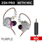 KZ ZSN Pro IEM Earphones Dynamic Hybrid Driver Balanced Armature Wired Earbuds Detachable Cable Gaming Stereo HiFi Bass Headset