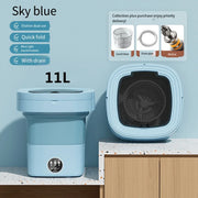 11L 6L Portable Big Capacity Washing Machine With Drain Basket For Apartment Camping Travel Underwear 110-260V Mini Washer Dryer