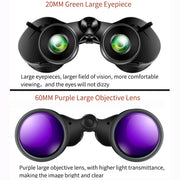 Borwolf 12-36X60 Binoculars BAK4 Prism FMC Optical Lens High Power Hunting Birdwatching Light night vision telescope