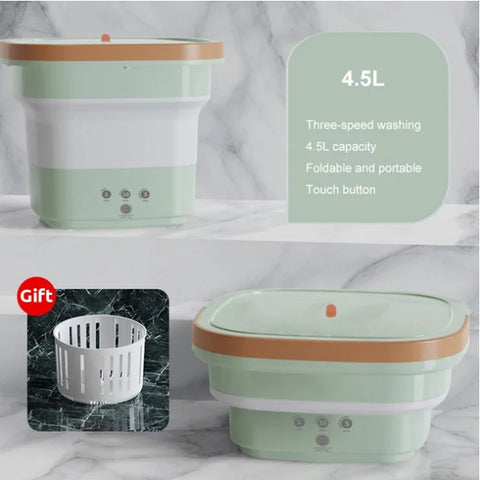 Portable Mini Folding Washing Machine 4.5L Home Appliances Underwear Socks Baby Clothes Ultrasonic Cleaning Machine Cycle Washer