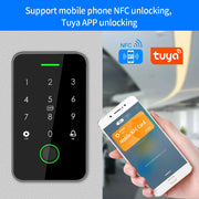 Dual RFID 125Khz+13.56MHz NFC Tuya Outdoor Fingerprint Access Control Keypad IP67 Waterproof Biometrics Door Opener with Gateway