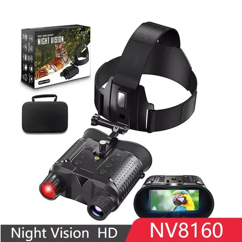 NV8160 Night Vision Binoculars Head Mount Goggles 1080P HD Infrared Digital Built-in Battery Rechargeable Camping Equipment