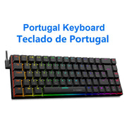 E-YOOSO Z686 RGB USB 60% Mini slim Mechanical Gaming Wired Keyboard Red Switch 68 Keys Russian Brazilian Portuguese for Compute