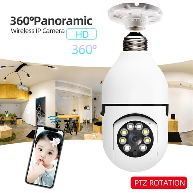 New WiFi 1080P Surveillance IP Camera E27 Bulb Google Auto Tracking Night Vision Full Color Video Security Baby Monitor Indoor