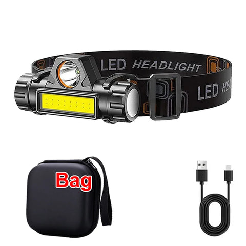 1-5PCS Rechargeable COB LED Headlamp Strong Magnetic Powerful Headlight Super Bright Waterproof Head Torch For Outdoor Fishing