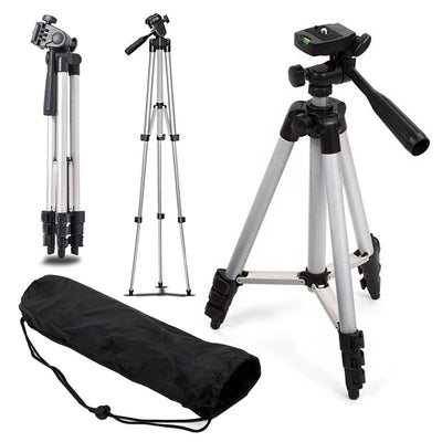 Phone Travel Self Tripod Aluminum Tall 55” 140CM Stand With Quick Plates Mount Pan Head For Canon Nikon DSLR SLR Digital Camera