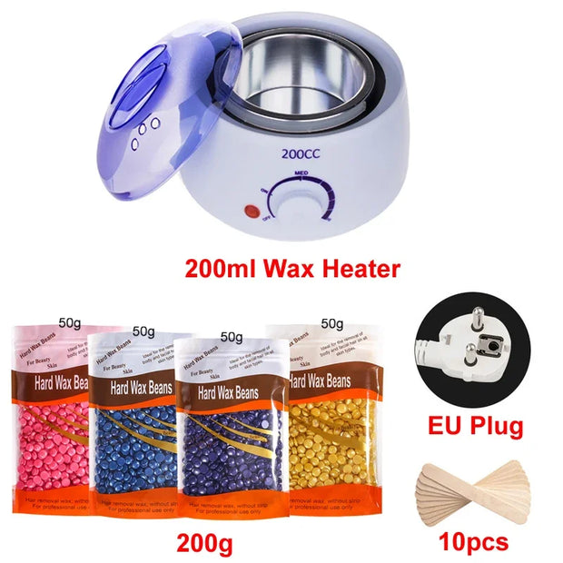 Wax Heater Warmer Machine For Hair Removal Depilation Wax Dipping Epilator Paraffin Pot and Wood Sticks Kit