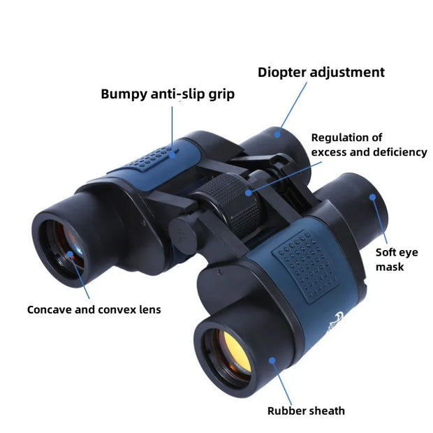 Long Range Professional Binoculars with High Magnification Portable HD Telescope Civil Grade Night Vision Binocular 80x80