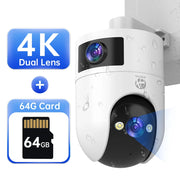 Jooan 5K 4K HD Wifi Camera Outdoor Dual Lens Dual Screen PTZ IP Camera AI Tracking Security Protection Video Surveillance