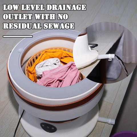 6.5L Mini Collapsible Washer Portable Large Capacity Washing Clothes Machine With Drain Basket For Socks Underwear Bra Washing