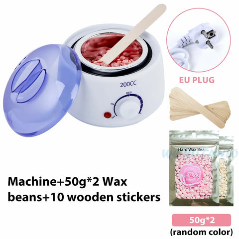 200CC Wax Heater Warmer Hair Removal Machine For Hand Foot Body SPA Epilator Paraffin Wax Pot +Wax Beans + Wood Sticks