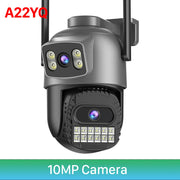 20MP 8K HD WiFi Camera Outdoor 10X Zoom Four Lens Three Screen Auto Tracking Security Protection 4K PTZ CCTV Video Surveillance