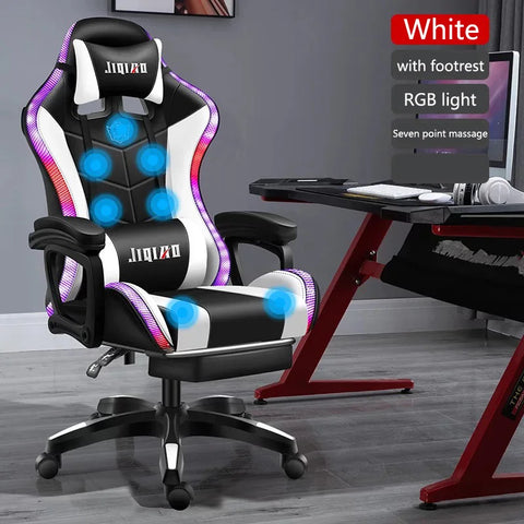 2023 New gaming chair,High quality computer chair with massage,leather office chair RGB light gamer chair swivel gaming chair