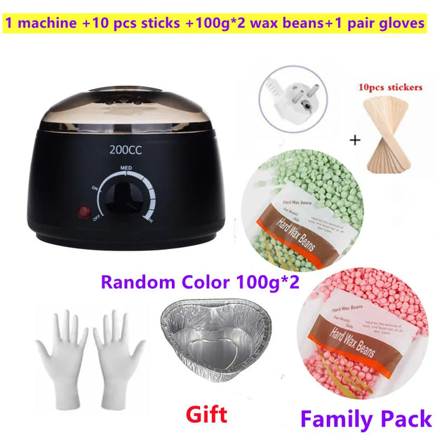 200cc Paraffin Wax Warmer mini Wax Heater Feet Mini SPA Wax-melt Machine Heater  Body Depilatory  Machine Waxing Kit