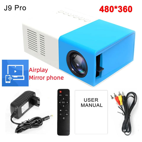 Salange J9Pro MINI Projector Home Theater Game Beamer Video Multimedia Player for Apple Android Phone 1080P Via HD Port Smart TV