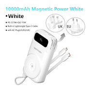 Vention Qi2 15W Magnetic Power Bank 10000mAh Wireless External Battery Portable Powerbank Type C AC for iPhone 12-16 Fast Charge