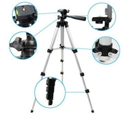 Phone Travel Self Tripod Aluminum Tall 55” 140CM Stand With Quick Plates Mount Pan Head For Canon Nikon DSLR SLR Digital Camera