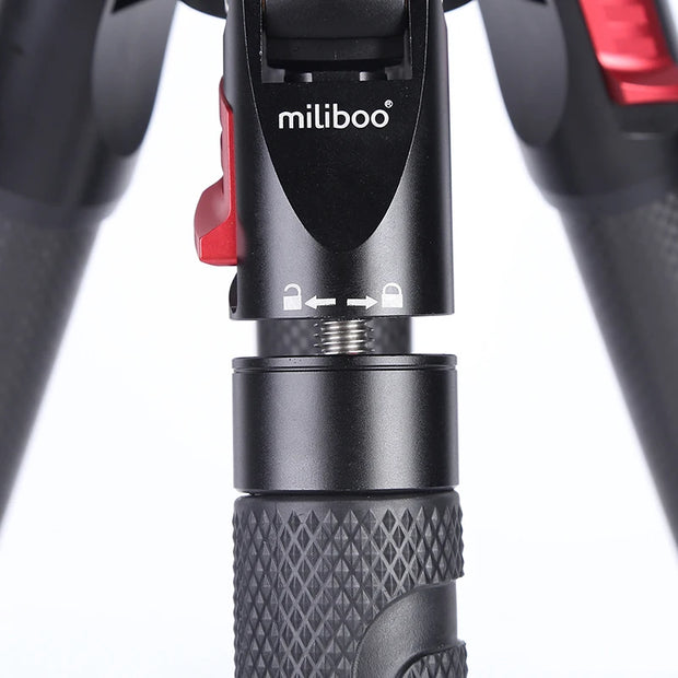 miliboo MUFP Carbon Fiber Lightweight Tripod Stand for Digital DSLR Camera 4 Section with Built-in Leveling Base 15° Tilt