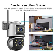 ANSVICAM 8MP Wifi IP Cameras 4K Dual Lens Dual Screen Auto Tracking IP Camera CCTV Two-Way Audio Video Surveillance P2P ICsee