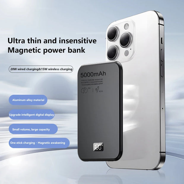 Xiaomi Mini 10000mAh Magnetic Power Bank LED Digital Disolay Portable Auxiliary Battery 25W Fast Charger For iPhone Samsung