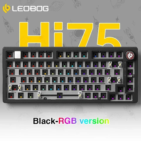 LEOBOG Hi75 Hot-Swap 81-Key E-sport Gaming Mechanical Keyboard Aluminum Alloy Barebones RGB Backlighting Gasket-Mounted Custom