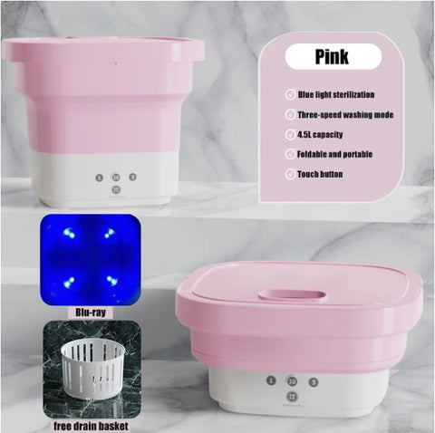 Portable Mini Folding Washing Machine 4.5L Home Appliances Underwear Socks Baby Clothes Ultrasonic Cleaning Machine Cycle Washer