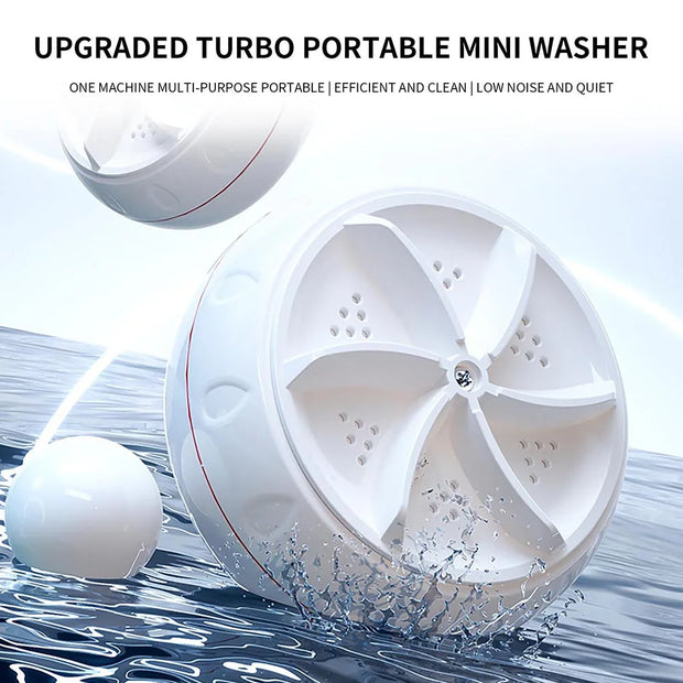 60W Mini Washing Machine Portable USB Rotating Turbo Fruit Washing Machine Ultrasonic Dishwasher For Home Kitchen Travel Clothes