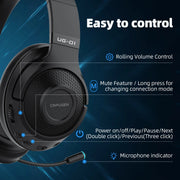 CINPUSEN UG-01 2.4Ghz Wireless Gaming Headset for PC, PS5, PS4, MacBook, with Microphone, Soft Earmuff - 40 Hours Playtime