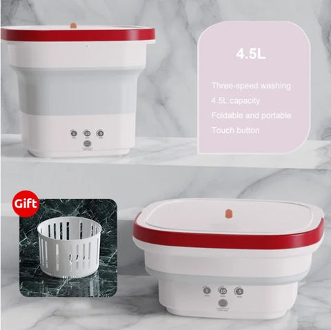 Portable Mini Folding Washing Machine 4.5L Home Appliances Underwear Socks Baby Clothes Ultrasonic Cleaning Machine Cycle Washer